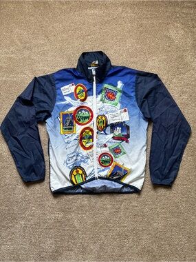 VTG ‘97 Louis Garneau Tandem Rally Cycling Postcard Print Windbreaker